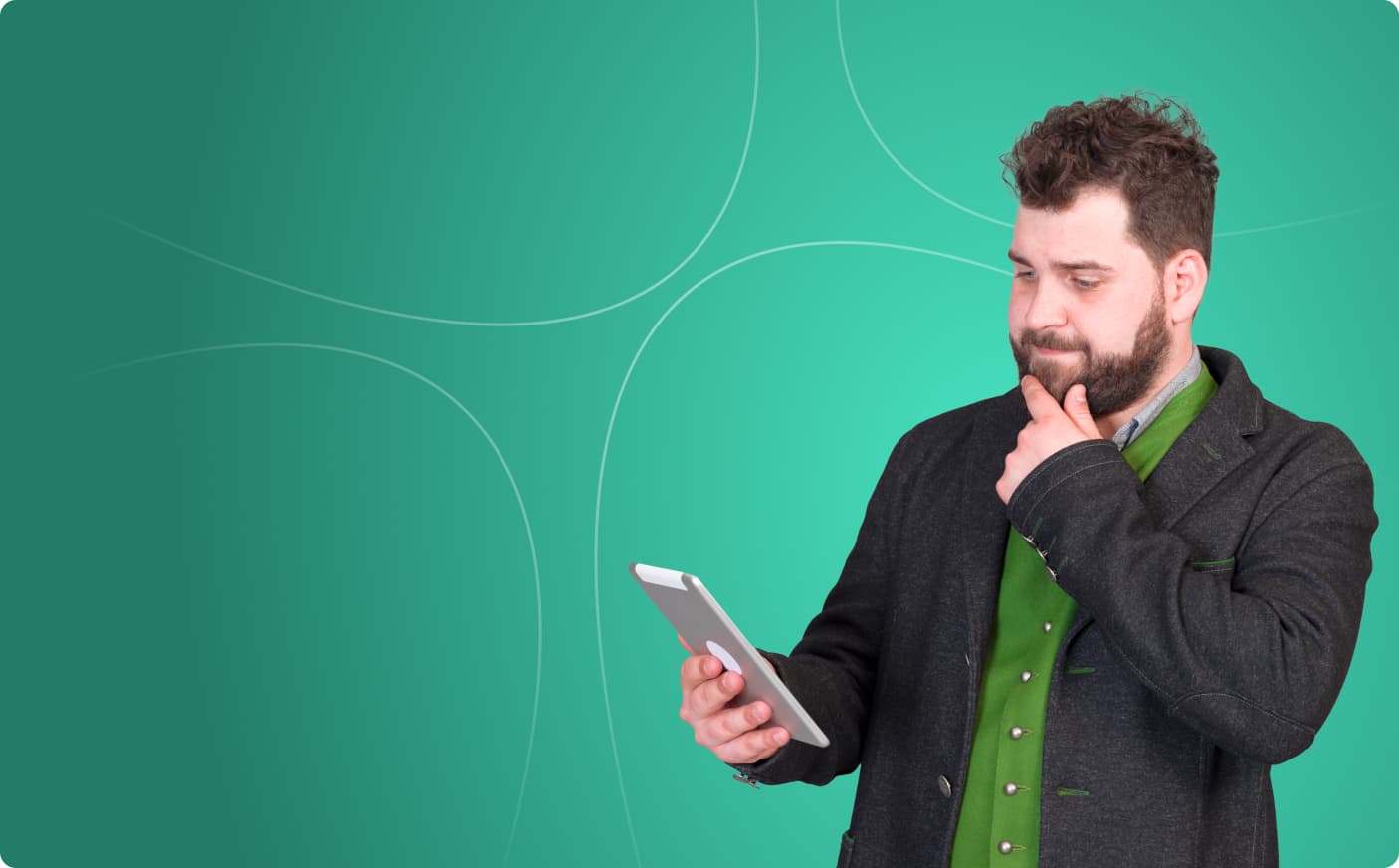 Lumivertex strategist reviewing work on a tablet