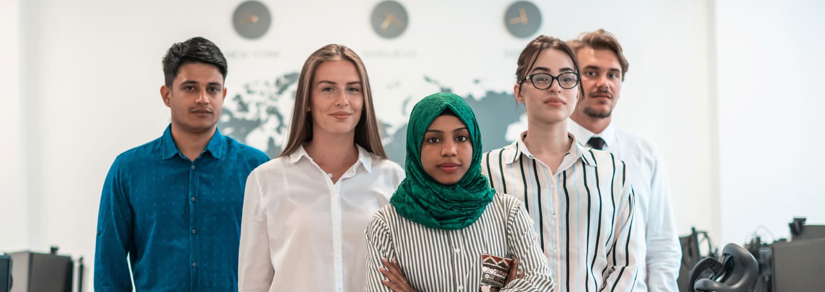 Diverse team of professionals in office